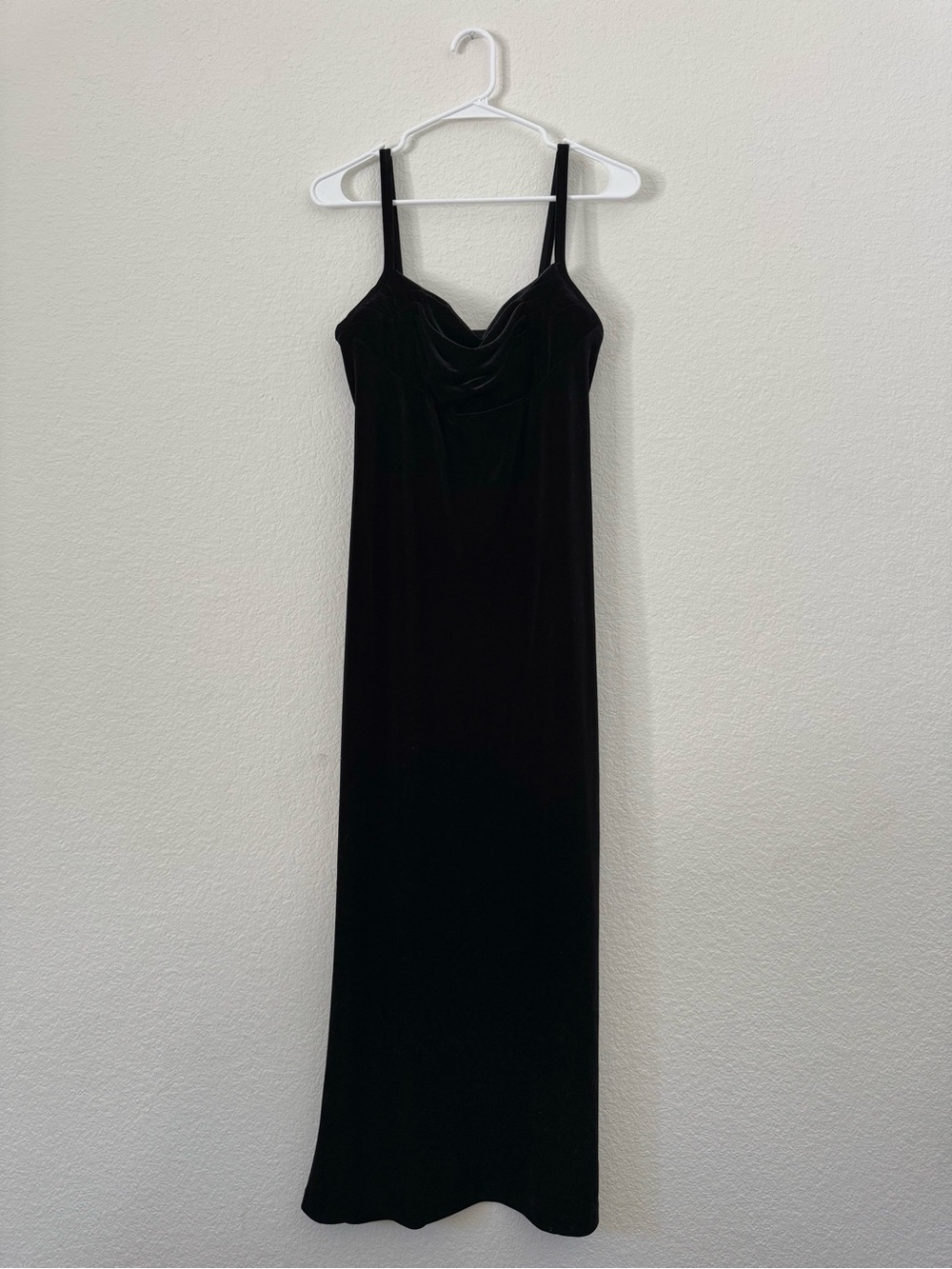 Teddi Evening Black Velvet Long Dress
